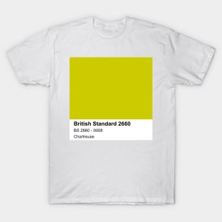 Chartreuse Green British Standard 0008 Colour Swatch T-Shirt